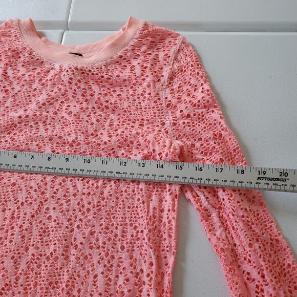 We The Free Sweater Womens Small Pink Lace Eyelet Pullover Y2K Fairy Grunge Punk - Picture 6 of 9